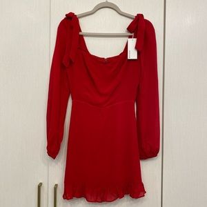 Reformation Elin dress in Cherry red